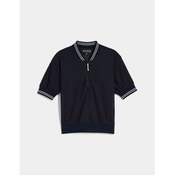 GSTQ Mesh Zip-Front Top Midnight NEW NWT - Picture 1 of 7